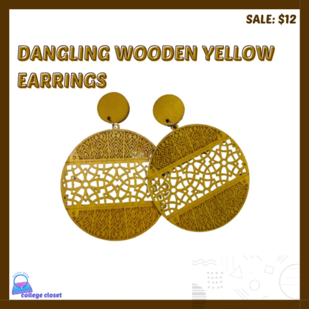 Bohemian Wooden Circle Earrings